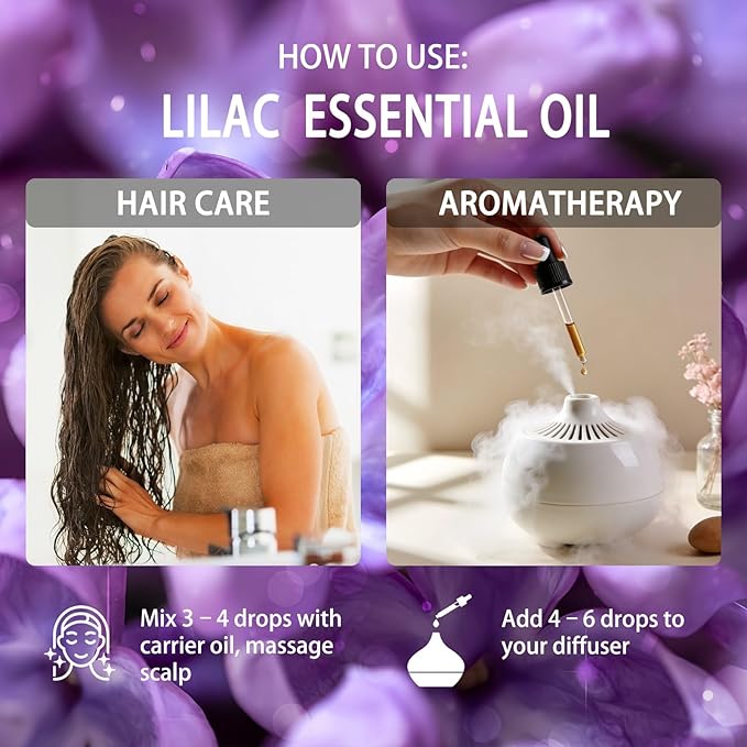 Lilac Essential Oil, 16 fl oz (480ml) - ZODION Lilac Fragrance Oil for Diffuser, Massage, Humidifier, DIY Candle, Soap Making, Home, Bath, Yoga