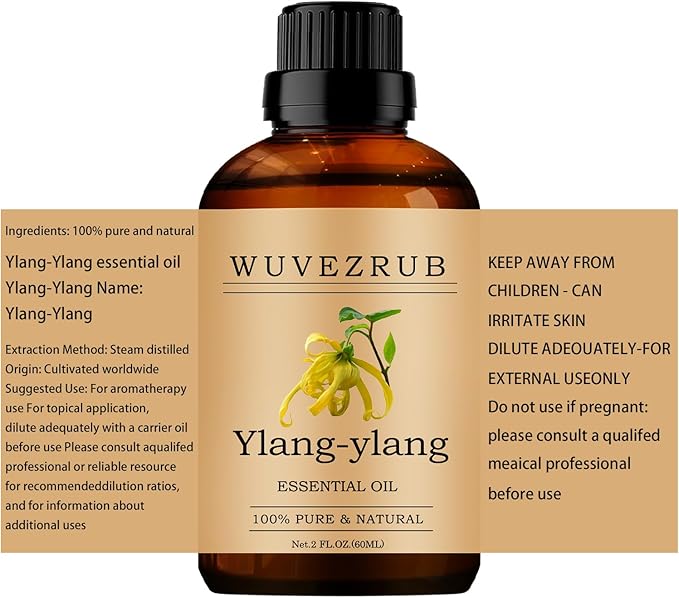 Ylang-Ylang Essential Oils 60ML, 100% Pure and Natural Essential Oil for Aromatherapy Diffuser - 2 Fl Oz/Ylang-Ylang
