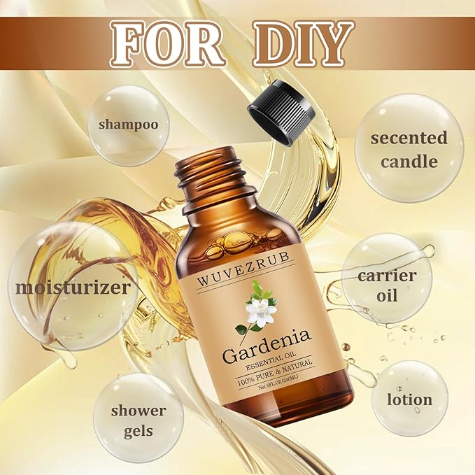 Gardenia Essential Oils 240ML, Pure Gardenia Essential Oil for Aromatherapy Diffuser - 8 Fl Oz