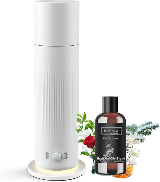 Waterless Essential Oil Diffuser, Scent Air Machine for Home with Hotel Scent Oil, Covers Up to 1000 Sq.Ft, Adjustable Mist & Timer, Hotel and Commercial Use