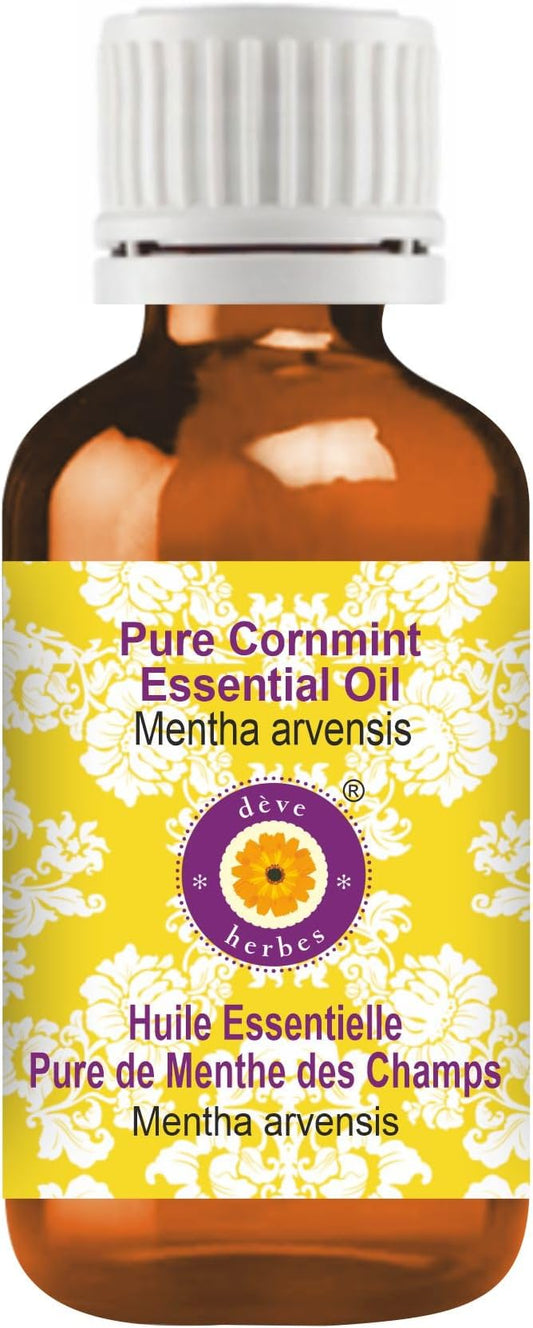 dève herbes Cornmint Essential Oil (Mentha arvensis) Pure | Non-Sticky | Non-Greasy | Lightweight | Men & Women | All Skin Types | Steam Distilled 15ml (0.5 oz)