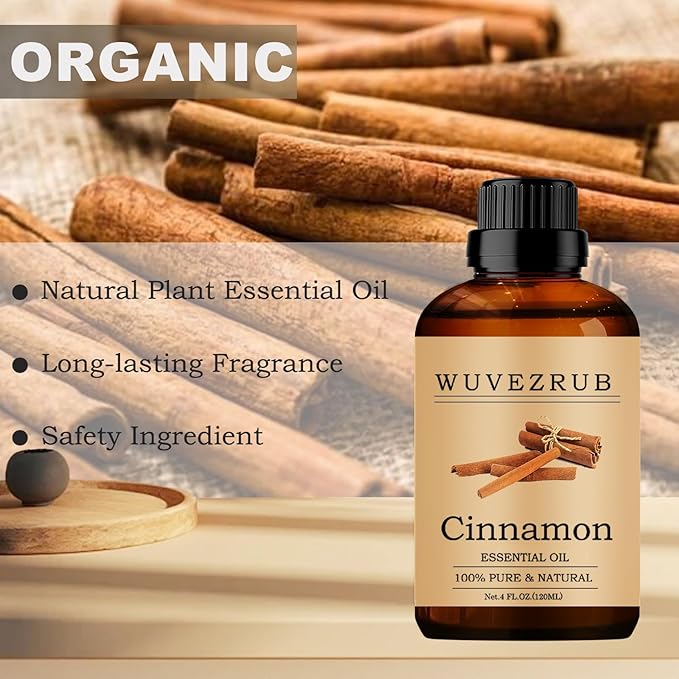 Cinnamon Essential Oils 120ML, 100% Pure and Natural Essential Oil for Aromatherapy Diffuser - 4 Fl Oz/Cinnamon