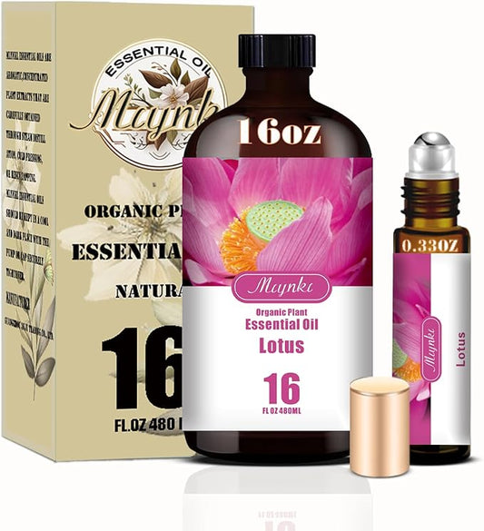 Lotus Essential Oil – MLYNKL Lotus Oils 16.33 fl oz for Diffusers, Humidifiers, Massage, DIY Candles, Soap, Cleaning, Home, Yoga, Office, Gifts - 490 ml
