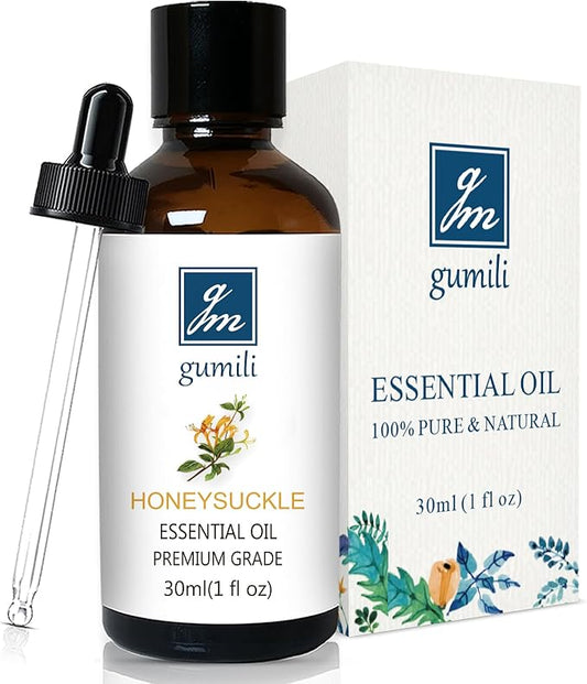 GM Gumili Honeysuckle Essential Oil, Home Fragrance Perfume, Scent Oil for Soaps, Candle Making, Dryer Balls, Diffusers, Laundry, Slime - 1 oz /30ml