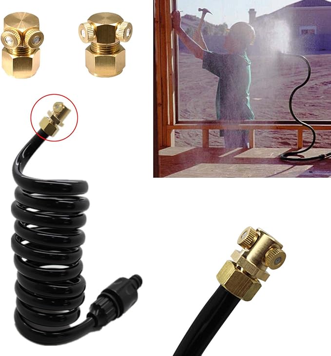 32 Pack- Brass Misting Nozzles For Outdoor Cooling System, 0.012” Orifice (0.3 mm) 10/24 UNC