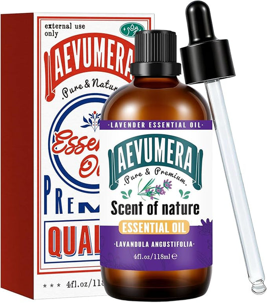 Lavender Essential Oil Premium Grade Lavender Oil, Natural for Home Scenting & DIY Candle/Soap Making, Air Freshener, Diffuser, Skin and Hair Care, Massage, Aromatherapy - 4Oz Large Capacity