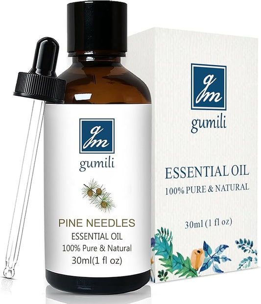 GM Gumili Pine Needle Essential Oil 1 Oz - 100% Pure & Natural Pine Oil for Diffuser, Skin, Massage & Aromatherapy - Fresh Pinus Essential Oils Fragrance