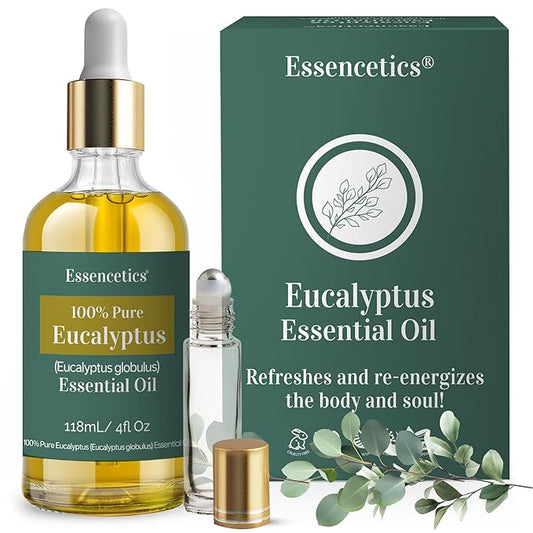 Eucalyptus Essential Oil for Diffuser 4oz - 100% Natural - Therapeutic Grade Organic Eucalyptus Oil for Skin, Humidifier, Hair, Sauna & Aromatherapy