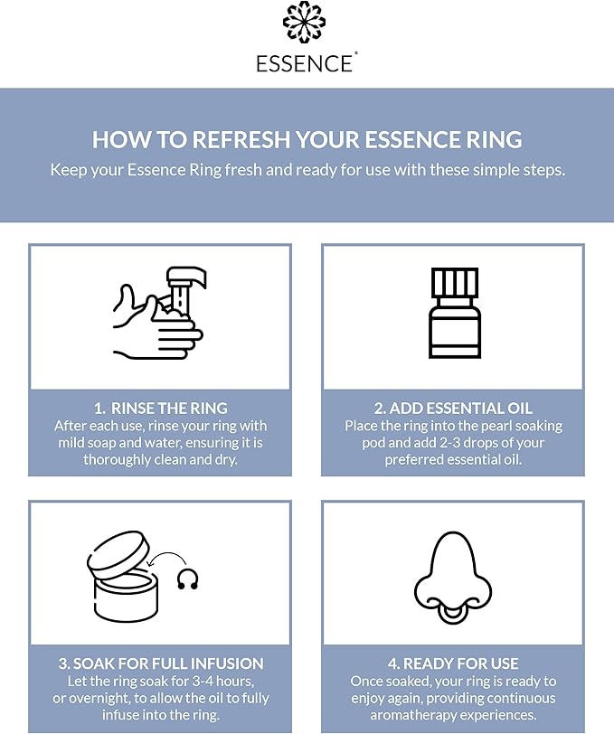 Essence Wearable Aromatherapy Nasal Diffuser – Energy Blend Essential Oil Nose Ring Refresh Kit – Personal Scent Clip for Travel, Work & Everyday Use – Made in USA