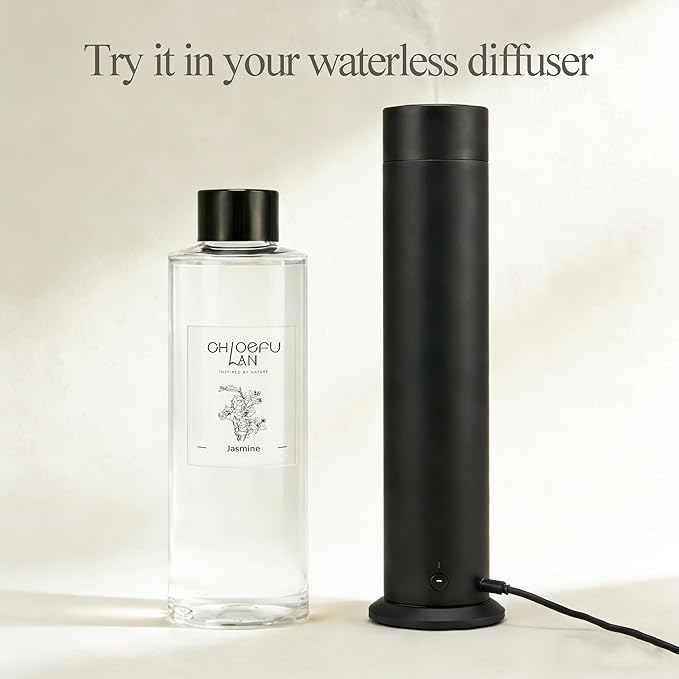 Chloefu LAN Jasmine Reéd Diffuser Refill Natural Essential Jasmine Oil 200ml/6.76 fl oz, Home & Office Decor Aromatherapy Diffuser Oil Gift Set