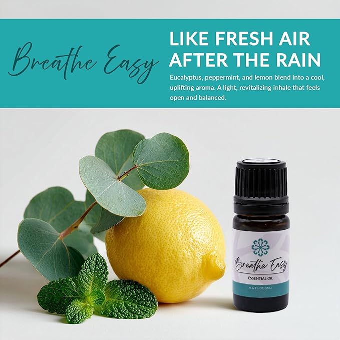 Essence Refresh Kit | Featured Blends Essential Oils | Aromatherapy Nasal Diffuser | Personal Scent Clip for Travel, Work & Everyday Use | Made in USA | Breathe Easy | White Pod