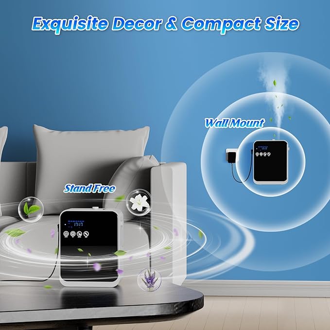 Waterless Essential Oil Diffuser,Hotel Home Aromatherapy Scent Diffuser with Smart APP & Touch Screen,250ml Capacity,1500 sq.ft Coverage|Large Room Oil Diffusers for Hotel Collection