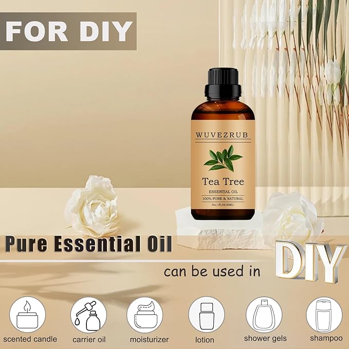 Tea Tree Essential Oil, 30ML 100% Pure and Natural, for Aromatherapy Diffuser - Tea Tree /1 Fl Oz