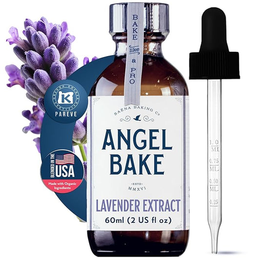 Pure Bulgarian Lavender Extract for Baking & Mixology - 100 Servings Culinary Grade Lavender Essence and Flavoring - Kosher, Keto Friendly, Vegan, Gluten-Free for Beverages & Recipes (2 Oz Extract with Latex-Free Dropper)