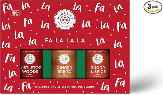 Holiday Essential Oil Set | Seasonal Essential Oils & Blends | Aromatherapy for Winter & Christmas | Perfect for Diffusers, Relaxation, and Holiday Gifts (3 Pack, FA La La)