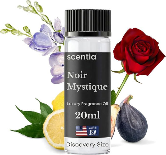Scentia Noir Mystique Aromatherapy Oil for Diffuser – Hotel Scent Inspired by Edition Hotel – 20 mL – Rose, Bergamot & Musk Natural Fragrance Oil for Waterless & Cold Air Diffusers, Made in USA