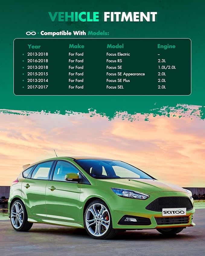 SCITOO Matte Black Roof Spoiler Body Kit Compatible with 2013-2021 for Ford Focus Hatchback Rear Window Roof Spoiler Splitter Chin Exterior Diffuser