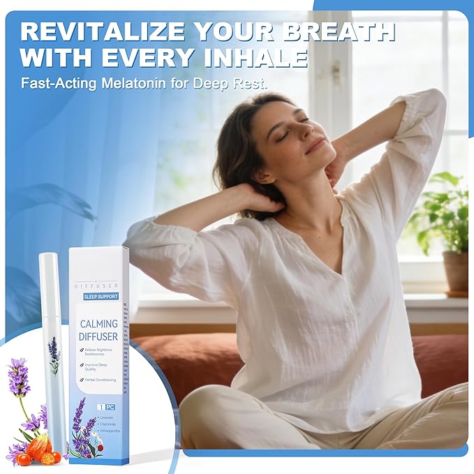 2 Pack Herbal Diffuser Pen Set, Night & Day Relax Duo with Mullein & Melatonin for Daytime Fresh Breath, Nighttime Calm Sleep Support, 1200 Total Uses
