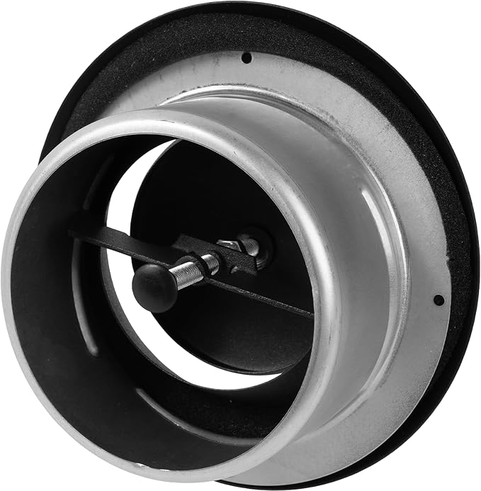 Repa Market ø4" Inch Anthracite Steel Exhaust Diffuser with Flange - Soffit Vent - Adjustable Valve for Optimal Airflow - Quiet Duct Air Extraction - Indoor Ventilation - Round Duct Cover