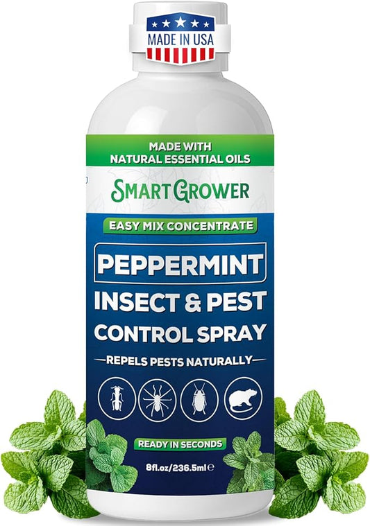 Peppermint Insect & Pest Control Best Value Concentrate - Repels Insects & Pests for Home, Indoor, Outdoor, Garden - Maximum Strength Concentrate (Makes One Gallon RTU) 8 oz