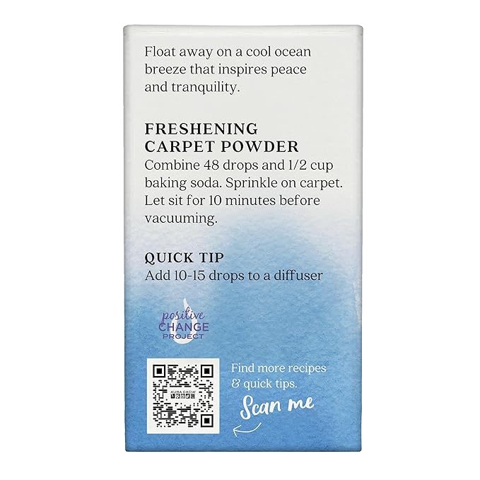 Aura Cacia Ocean Air Essential Oil Blend, Boxed 0.25 fl. oz. - Light Aroma, No Synthetic Fragrances