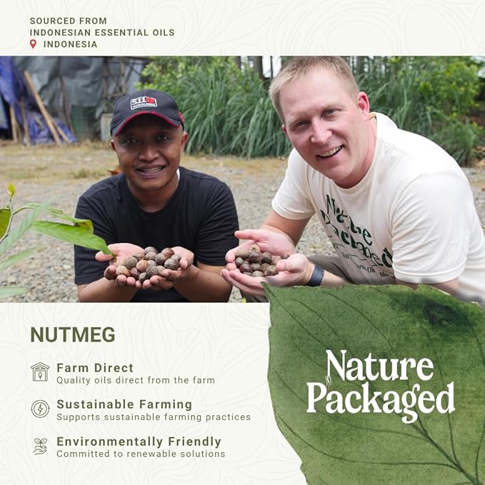 Nutmeg Essential Oil - Direct from Central Java, Indonesia - Pure Essential Oils for Diffusers, Muscle Relief and Aromatherapy | Premium Therapeutic Grade (8oz)