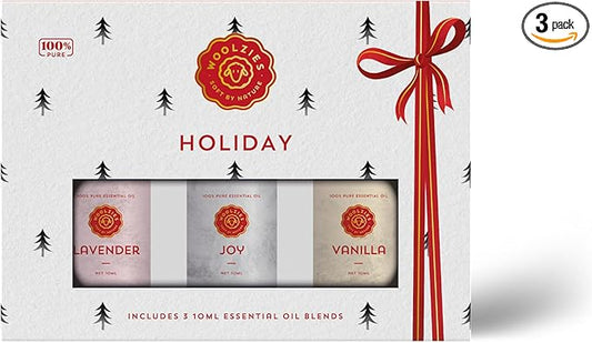 Holiday Essential Oil Set | Seasonal Essential Oils & Blends | Aromatherapy for Winter & Christmas | Perfect for Diffusers, Relaxation, and Holiday Gifts (3 Pack, Holiday White)