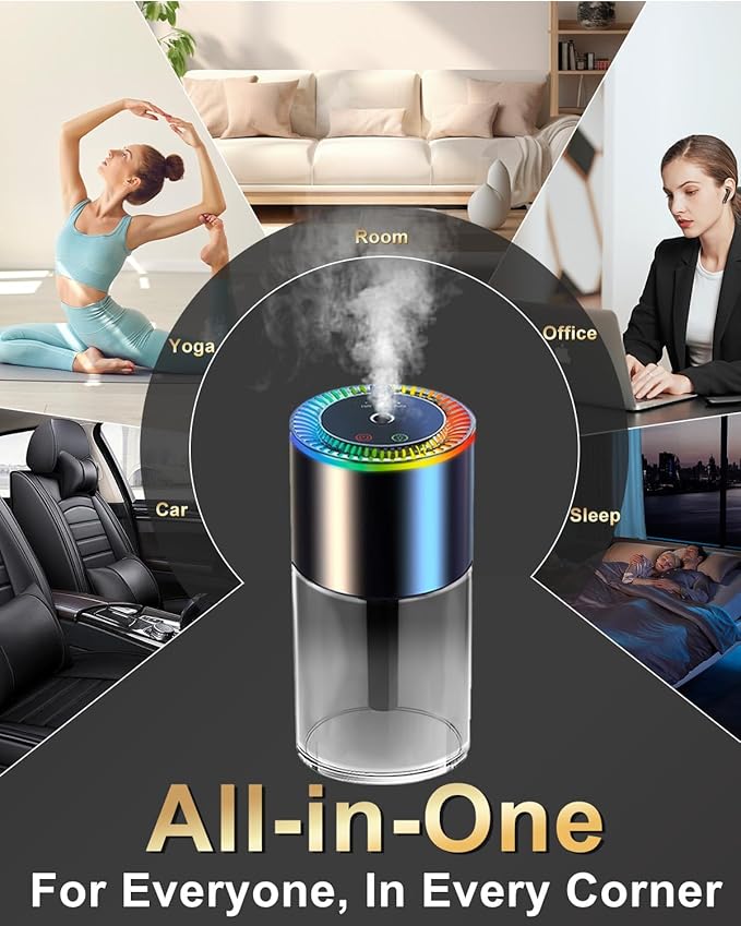 All-New, Smart Car Air Freshener Diffuser 160ml Large Capacity for 6 Months, Real-Time Monitoring, 90-Day Battery Life, 3 Modes, 7-Color with Starry Ceiling, for Car, Bedroom and Office.(FOREST)
