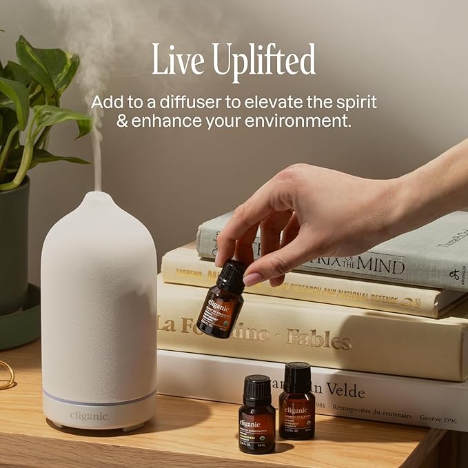 Cliganic Organic Peppermint Essential Oil, 1oz - 100% Pure Natural Undiluted, for Aromatherapy | Non-GMO Verified