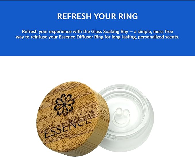 Essence Refresh Kit | Solid Scents Essential Oils | Aromatherapy Nasal Diffuser | Personal Scent Clip for Travel, Work & Everyday Use | Made in USA | Peppermint | Bamboo/Glass Pod
