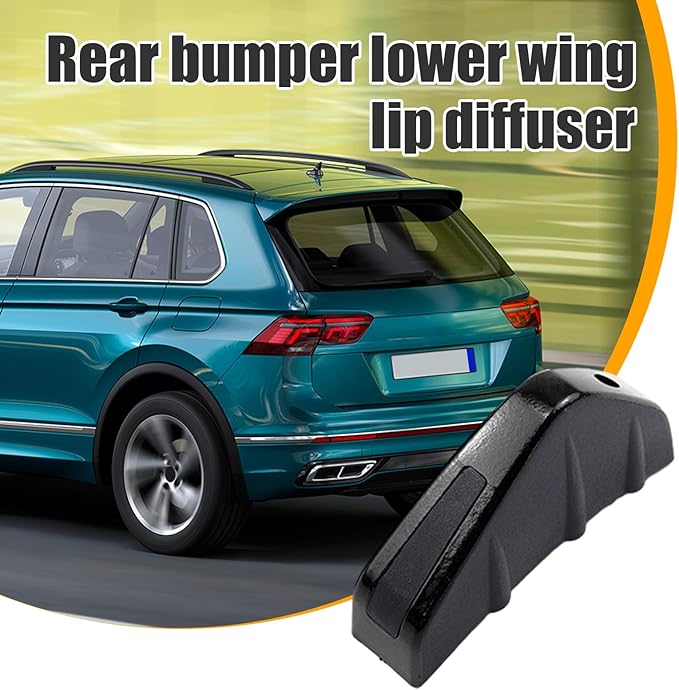 Augeny 4PCS Car Rear Lower Bumper Wing Lip Diffuser, Anti-Crash Auto Shark Fin Spoiler Protector with Mounting Screws, Universal Rear Bumper Lip Diffuser Kit for Car SUV Truck (Black)