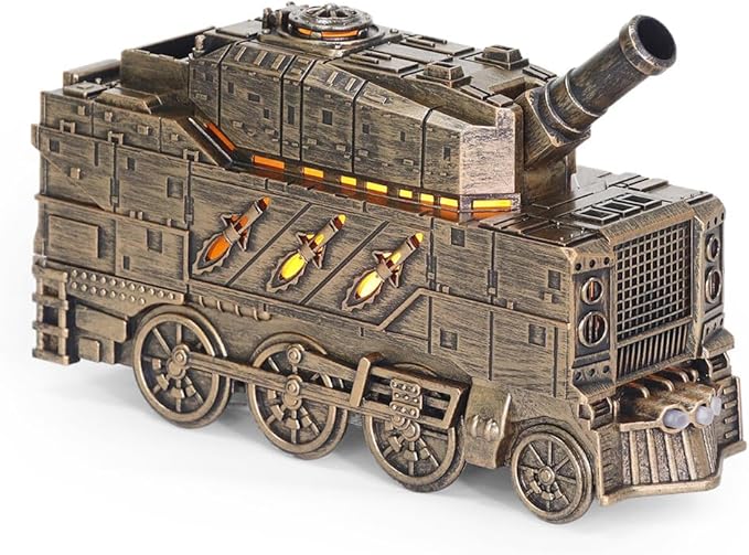 Steam Train Diffuser 300ml, Essential Oil Diffuser with Dual-Color LED Lights & 2 Mist Modes, Retro Train-Shaped Aromatherapy Humidifier, Auto Shut-Off Safe Design for Christmas Home Office Decor Gift