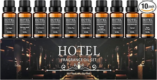 Hotel Collection Diffuser Essential Oil Gift Set,Hotel Scents for Home,Stress Relief Air Freshening,My Way,The Beach Villas and Other Luxury Hotel Scents