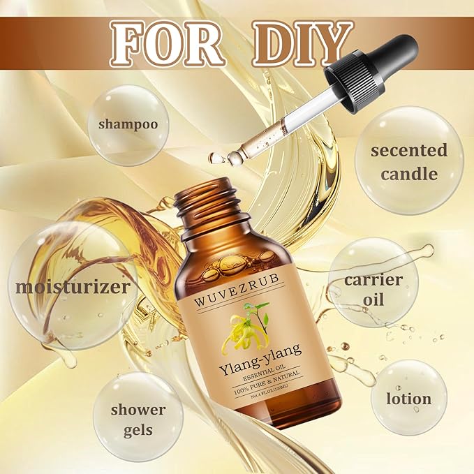 Ylang-Ylang Essential Oils 120ML, Pure Ylang-Ylang Essential Oil for Aromatherapy Diffuser - 4 Fl Oz
