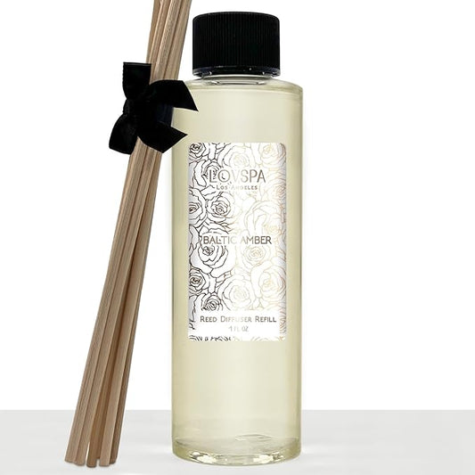 LOVSPA Baltic Amber Diffuser Oil - Luxury Essential Oils for Diffuser Refill & Air Freshener Room Spray - Long-Lasting & Natural Home Fragrance, Scented Oil for Diffusers, USA Made, 4oz