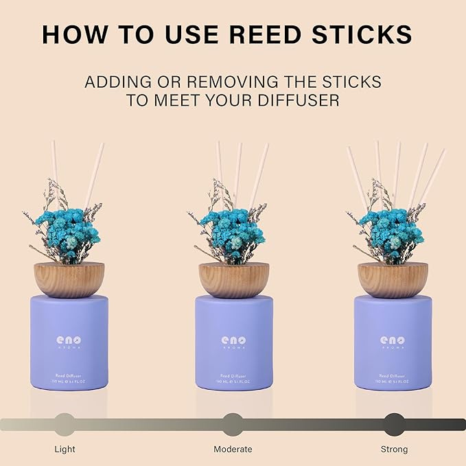 Reed Diffuser Set with Dried Flowers, 5.1oz Essential Oil Home Fragrance, Long Lasting Air Freshener for Bathroom Shelf Decor, Housewarming Gift, Morning Garden Scent