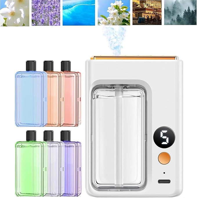 Automatic Aromatherapy Diffuser, Wall Mounted Essential Oil Diffuser, Intelligent Electric Aromatherapy Diffusers for Homee, Rechargeable 5 Mist Modes Aromatherapy Diffusers (Mix-6pcs)
