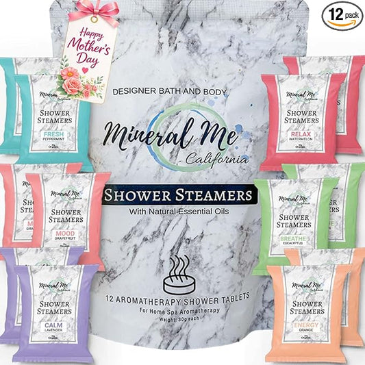 Shower Steamers Aromatherapy - Mothers Day Gift for Mom, 12pc Shower Bombs Vapor Tablets w/Organic Essential Oils for Vaporizing Steam Spa, Bath Bombs Tablets, Birthday, Selfcare Gifts for Women, Men