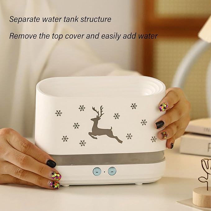 Flame Pattern Air Diffuser Humidifier, Large 300ml Capacity Quiet Mist Maker with Dual Spray Modes, Flame Effect Essential Oil Diffuser for Home Office Bedroom