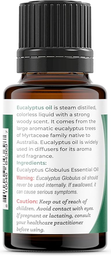 Viva Doria Eucalyptus Essential Oil, 100% Pure, Natural, Essential Globulus Oil, Undiluted, for Aromatherapy | Food Grade, 15 mL (0.5 Fluid Ounce)