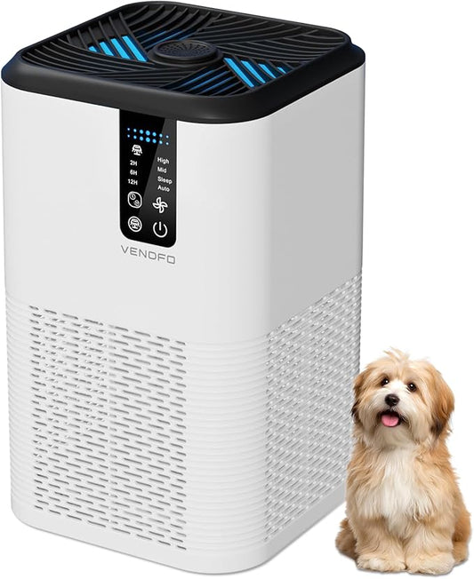 Air Purifier for Home Large Room Up to 1750ft²,3-in-1 Filter with Sleep Mode,Air Purifier with Aromatherapy Diffuser for Office,Living Room,Bedroom,Remove Smoke Odor,Home Pets,White Black