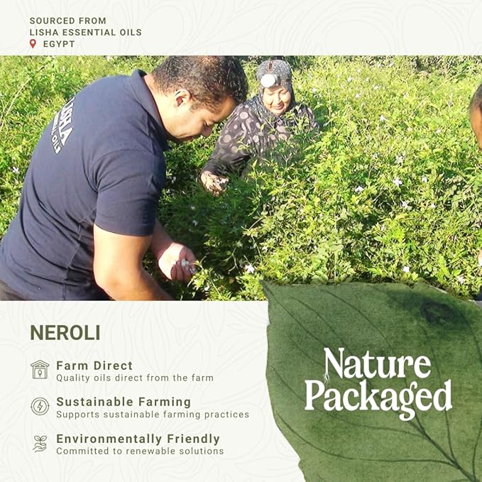 Neroli Essential Oil - Direct from Egyptian Nile Delta Farms - Steam Distilled - Aceite Azahar for Aromatherapy, Massage, Diffuser, DIY Candle and Soap Making - 15ml