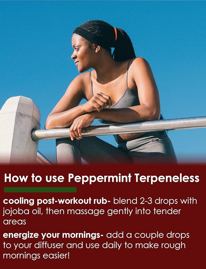 Peppermint (Terpeneless) Essential Oil - 1 Gallon - Plastic Jug - 100% Pure & Uncut - GreenHealth