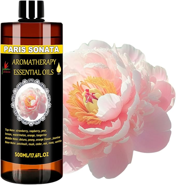 Essential Oils Diffuser Oil Refill 17.6fl.oz Large Volume Plant-Based Formula Aromatherapy Oil Air Refreshing Odor Reducing Long Lasting Scent Home Hotel Office Use Elitzia ET500EO8