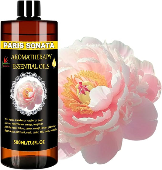 Essential Oils Diffuser Oil Refill 17.6fl.oz Large Volume Plant-Based Formula Aromatherapy Oil Air Refreshing Odor Reducing Long Lasting Scent Home Hotel Office Use Elitzia ET500EO8