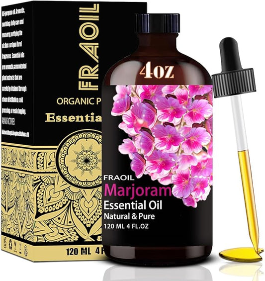 Marjoram Essential Oil, Marjoram Oil 4 Fl Oz 120ML for Diffuser Humidifier Yoga Cleaning DIY Candle Soap Making Perfume Gift for Women Essential Oils FRAOIL (Marjoram 4 Fl Oz (Pack of 1))