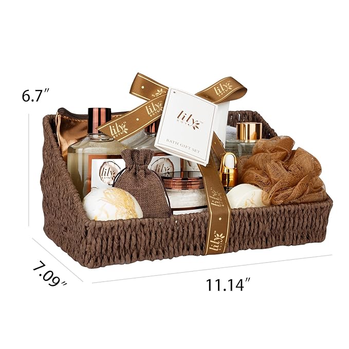 Mother's Day Gift Basket for Mom, Spa Gift Basket for Women, Gifts for Women, Coconut Vanilla Bath and Body Spa Gifts for Women & Men, Spa Gift Set Designed for Fathers Day, Birthday, Christmas Gifts