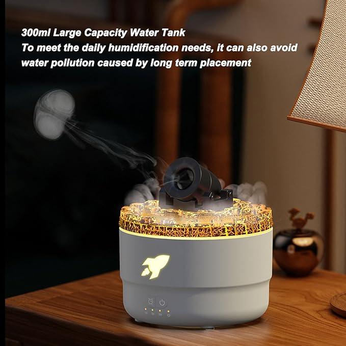USB Fragrance Diffuser, Spiting Smoke Rings Design Cool Mist Humidifier Scent Machine for Home Bedroom Car Office Room (White)