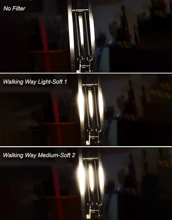 Walking Way 95mm White Mist Diffusion Filter Set (Soft 1 & 2), Soft Focus Dreamy Fog Effect Lens Filter 2pcs, Softening Diffuser For Video/Vlog/Portrait, Ultra-Slim Frame, Optical Glass, No Vignetting