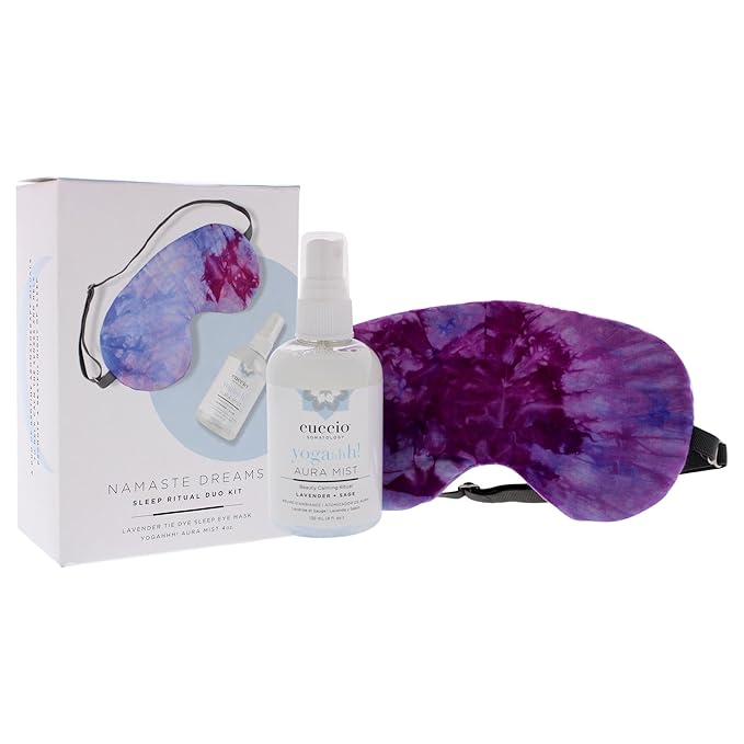 Cuccio Somatology Namaste Dream Kit - Bedtime Aromatherapy Ritual - Relax and Calm Senses - For Restful Sleep, Wake Up Refreshed and Aware - with Lavender Infused Room Mist and Eye Mask - 2 Piece Kit